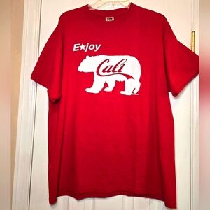 Men's "Enjoy Cali" Bear Red T-shirt Size XL
